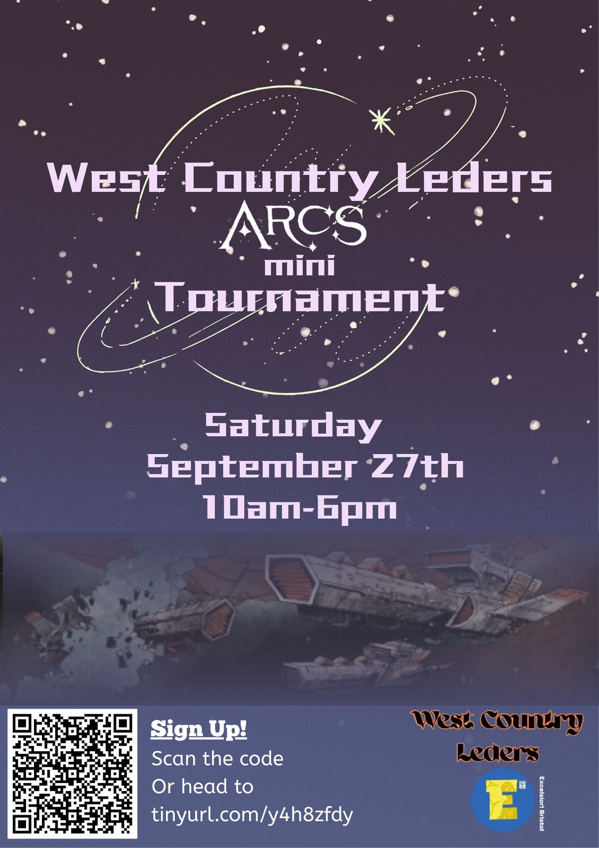 West Country Leders Arcs mini Tournament poster: Saturday September 27th, 10am to 6pm