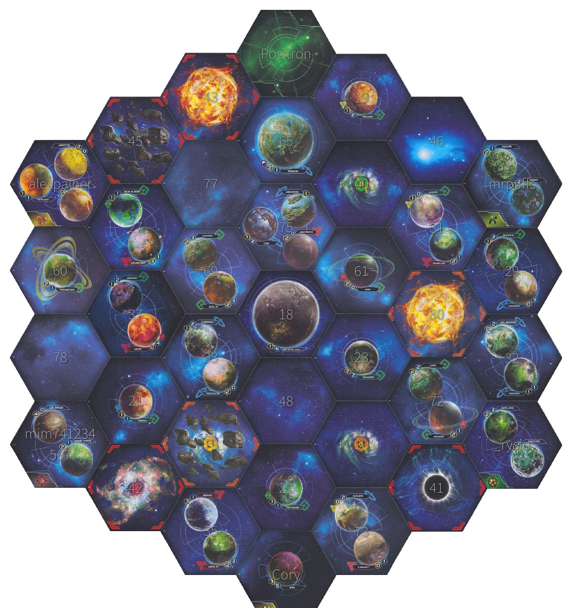The drafted galaxy for Table 1