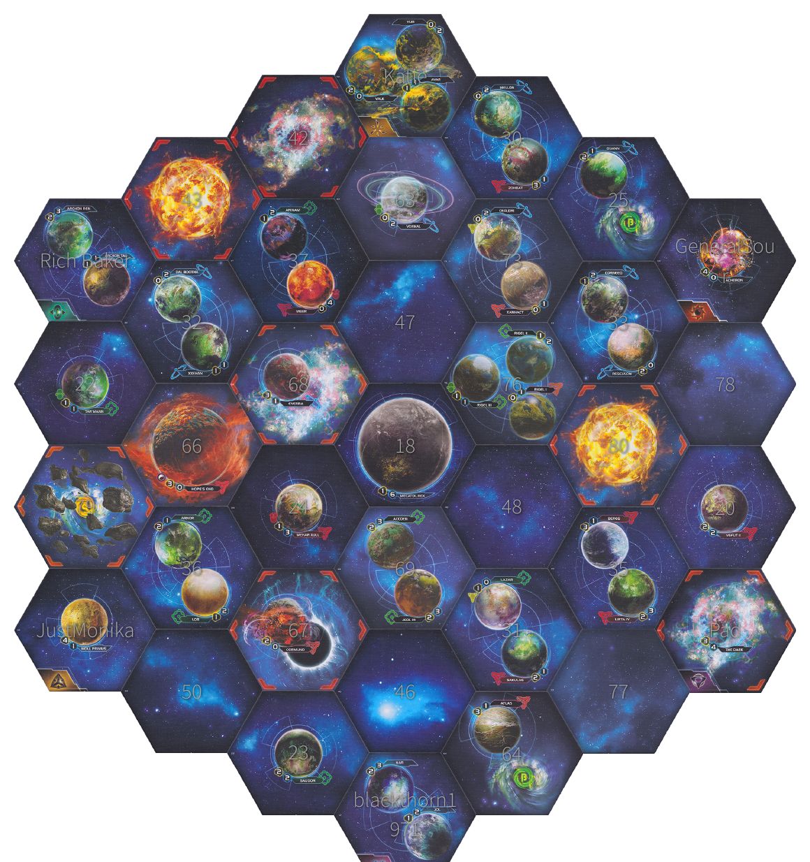 The drafted galaxy for Table 3