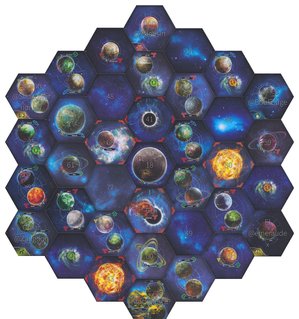 The drafted galaxy for Table 6