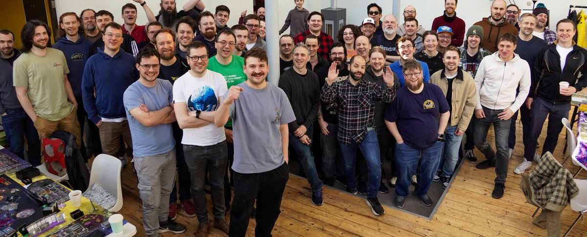 Nearly everyone who played, gathered for a group photo